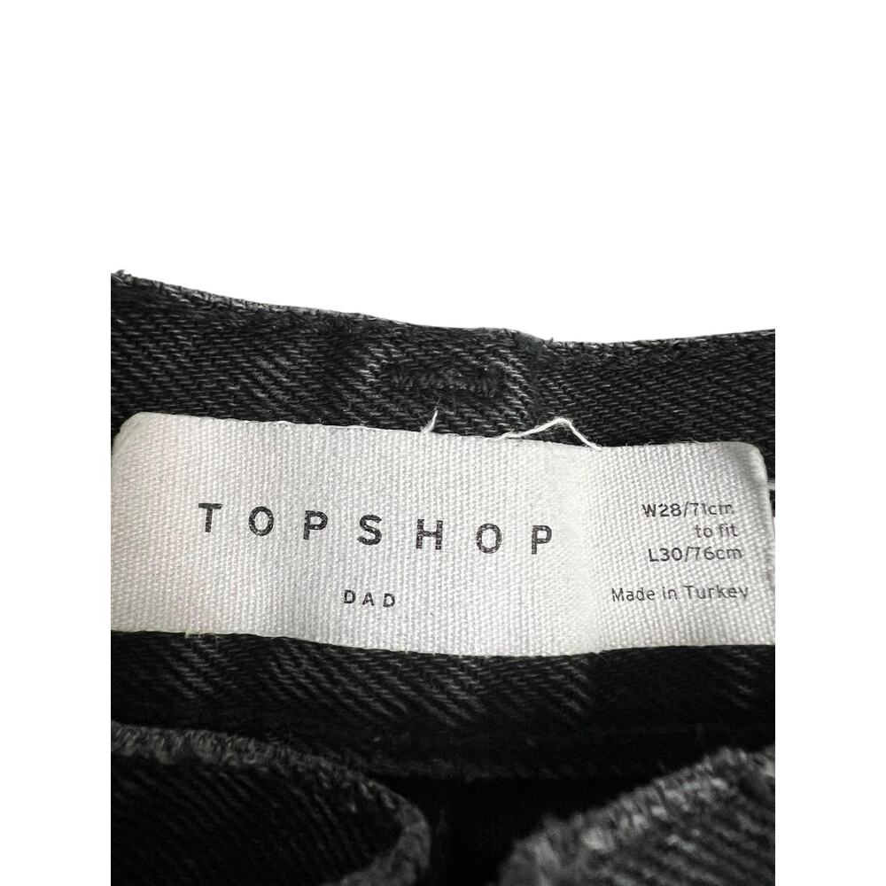 Topshop Dad High Rise Straight Jeans Womens W28 L30 Black Charcoal Distressed - Picture 4 of 6